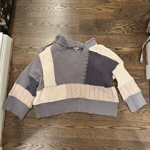 Colorblock V-Neck Sweater